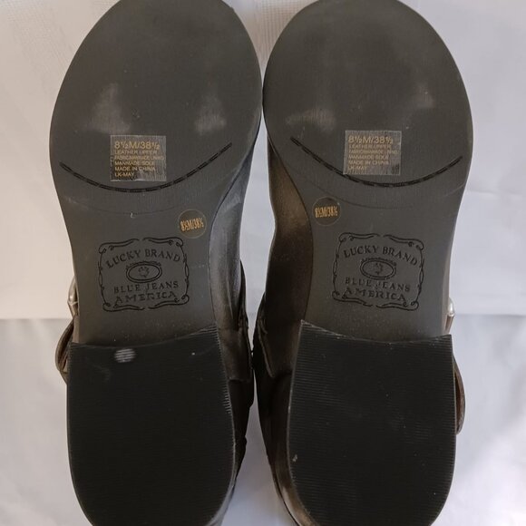 Size 8.5 Lucky May Brand Smoked Pearl Gray Leather Riding Boots - Picture 7 of 10